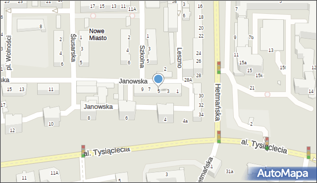 Elbląg, Janowska, 5, mapa Elbląga