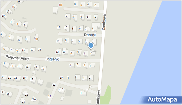 Ełk, Jagienki, 2, mapa Ełku