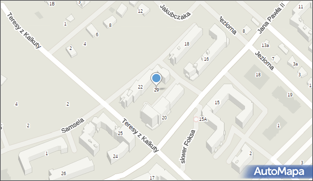 Ełk, Jana Pawła II, 29, mapa Ełku