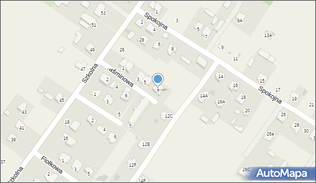 Franciszków, Jaśminowa, 7, mapa Franciszków