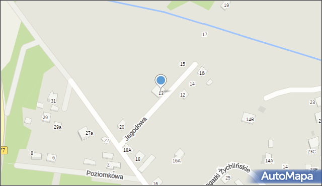 Gąbin, Jagodowa, 13, mapa Gąbin