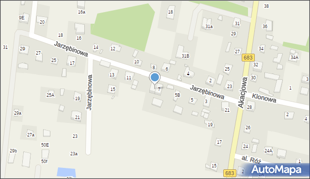 Gabryelin, Jarzębinowa, 9, mapa Gabryelin