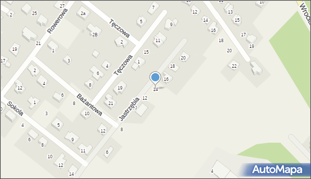 Gajków, Jastrzębia, 14, mapa Gajków