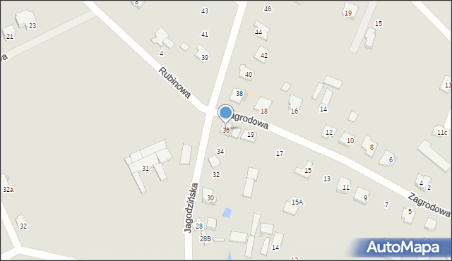 Garwolin, Jagodzińska, 36, mapa Garwolin