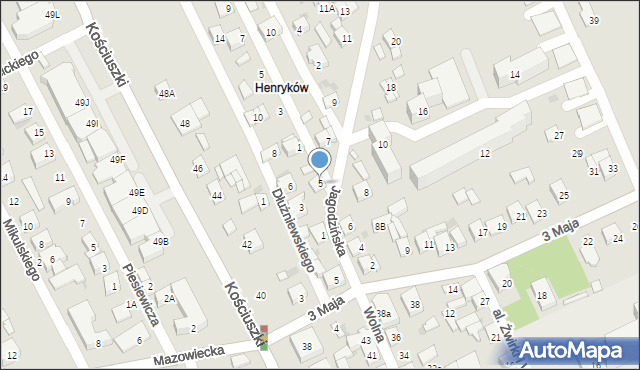 Garwolin, Jagodzińska, 5, mapa Garwolin