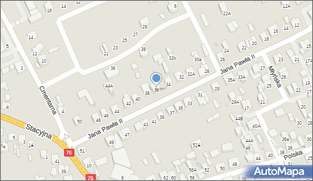 Garwolin, Jana Pawła II, 36, mapa Garwolin