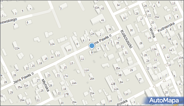 Garwolin, Jana Pawła II, 9, mapa Garwolin