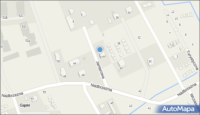 Gąski, Jantarowa, 4, mapa Gąski