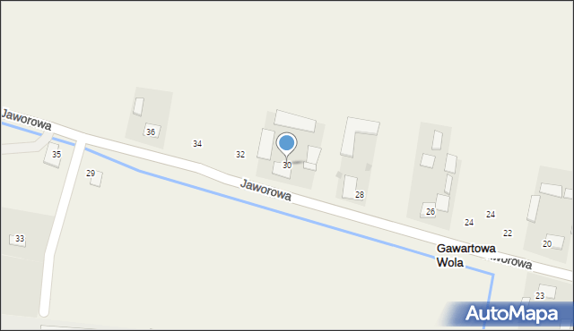 Gawartowa Wola, Jaworowa, 30, mapa Gawartowa Wola