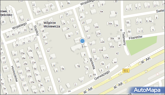 Gdańsk, Jankiela, 5, mapa Gdańska