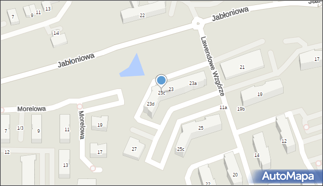 Gdańsk, Jabłoniowa, 23c, mapa Gdańska