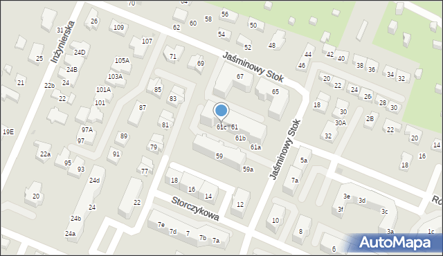 Gdańsk, Jaśminowy Stok, 61c, mapa Gdańska