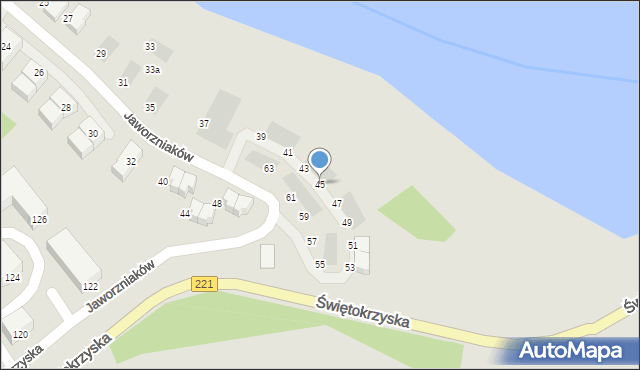 Gdańsk, Jaworzniaków, 45, mapa Gdańska