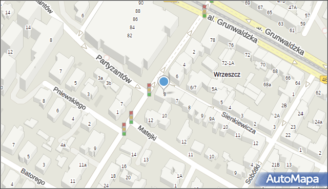 Gdańsk, Jaśkowa Dolina, 8, mapa Gdańska