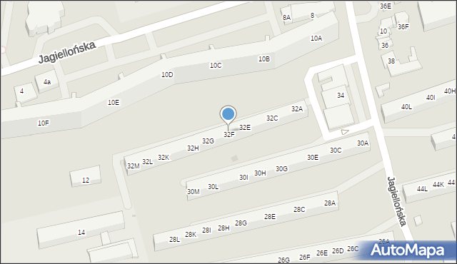 Gdańsk, Jagiellońska, 32F, mapa Gdańska