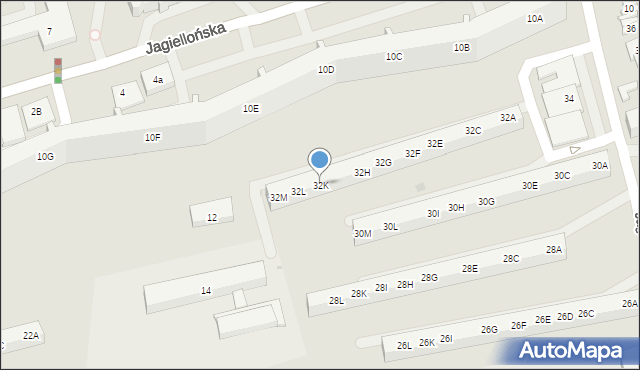 Gdańsk, Jagiellońska, 32K, mapa Gdańska