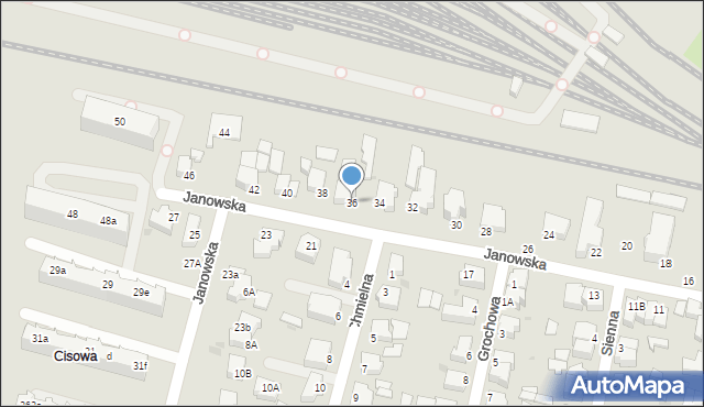 Gdynia, Janowska, 36, mapa Gdyni