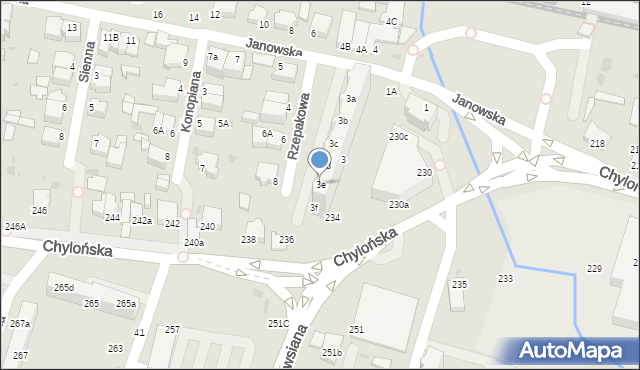 Gdynia, Janowska, 3e, mapa Gdyni