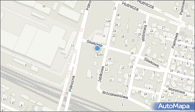 Gdynia, Jabłkowa, 7, mapa Gdyni