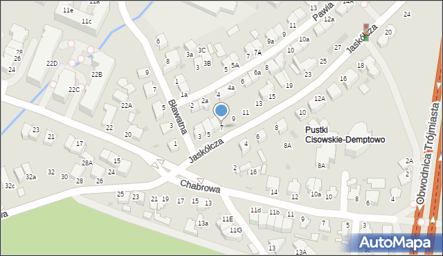 Gdynia, Jaskółcza, 7, mapa Gdyni