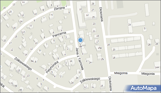 Gdynia, Jana z Tarnowa, 4a, mapa Gdyni