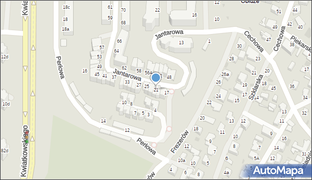 Gdynia, Jantarowa, 21, mapa Gdyni