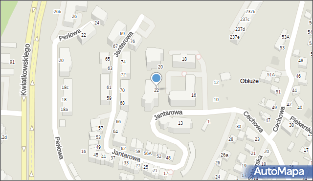 Gdynia, Jantarowa, 22, mapa Gdyni