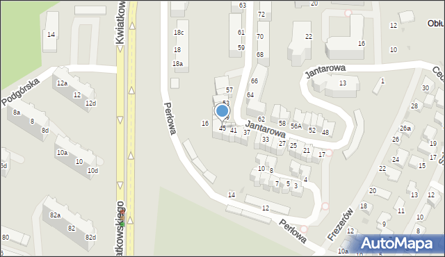 Gdynia, Jantarowa, 45, mapa Gdyni