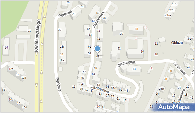 Gdynia, Jantarowa, 68, mapa Gdyni