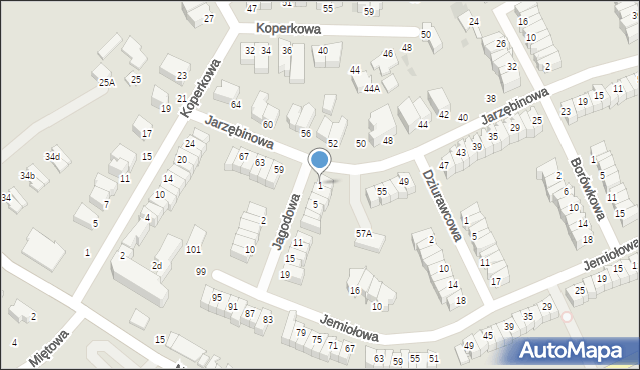 Gdynia, Jagodowa, 1, mapa Gdyni