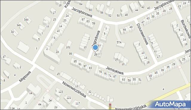 Gdynia, Jagodowa, 19, mapa Gdyni