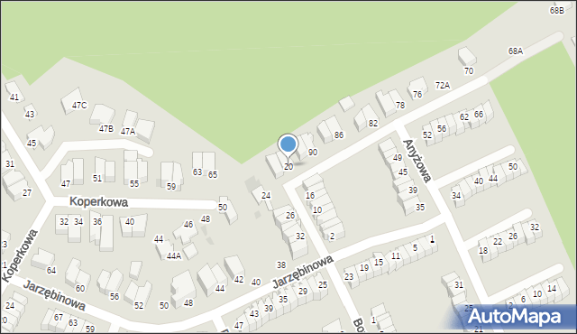 Gdynia, Jarzębinowa, 20, mapa Gdyni