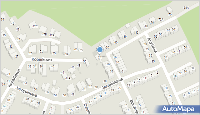 Gdynia, Jarzębinowa, 24, mapa Gdyni