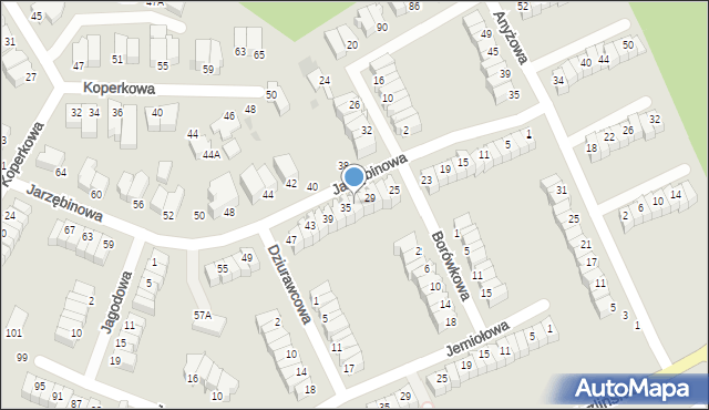 Gdynia, Jarzębinowa, 33, mapa Gdyni