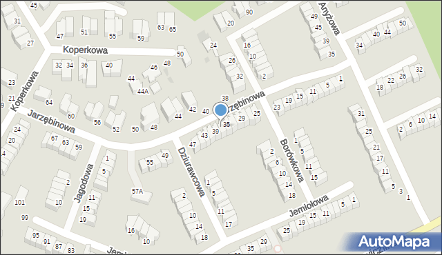 Gdynia, Jarzębinowa, 37, mapa Gdyni