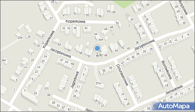 Gdynia, Jarzębinowa, 50, mapa Gdyni