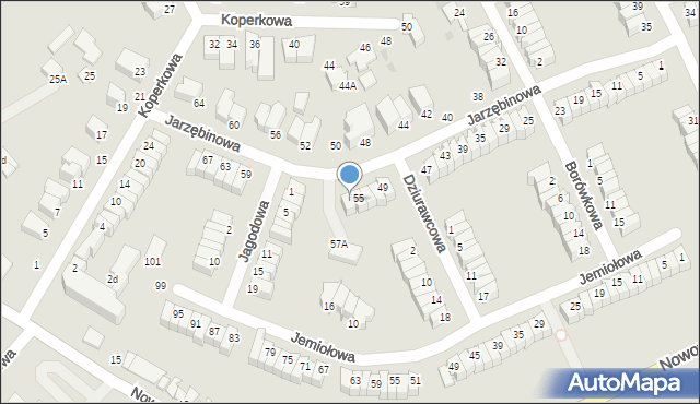 Gdynia, Jarzębinowa, 57, mapa Gdyni