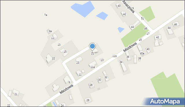 Gęsiniec, Jagodowa, 21, mapa Gęsiniec