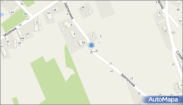 Gęsiniec, Jaśminowa, 10, mapa Gęsiniec