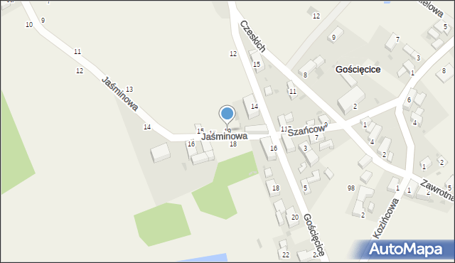 Gęsiniec, Jaśminowa, 19, mapa Gęsiniec