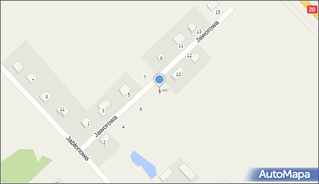 Glincz, Jaworowa, 8, mapa Glincz