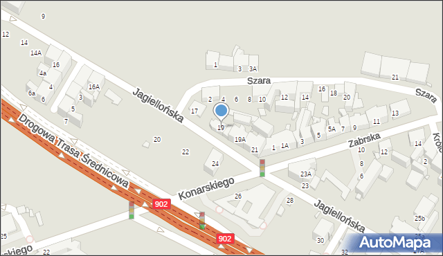 Gliwice, Jagiellońska, 19, mapa Gliwic