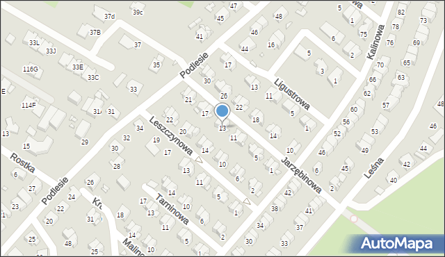 Gliwice, Jarzębinowa, 13, mapa Gliwic