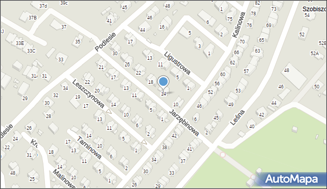 Gliwice, Jarzębinowa, 14, mapa Gliwic