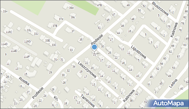 Gliwice, Jarzębinowa, 21, mapa Gliwic