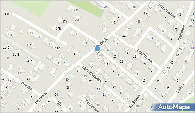 Gliwice, Jarzębinowa, 23, mapa Gliwic