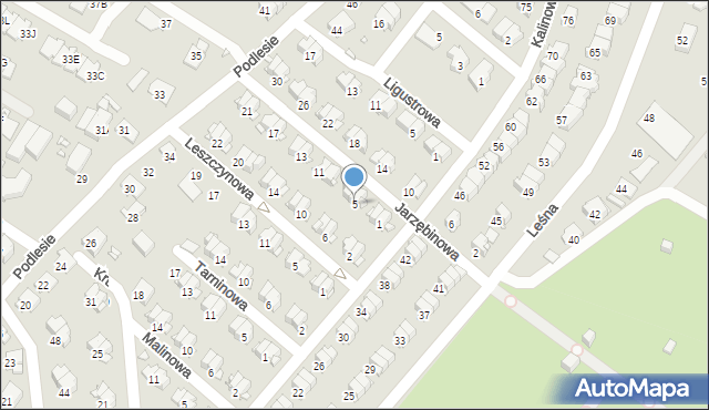 Gliwice, Jarzębinowa, 5, mapa Gliwic