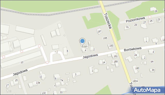 Gliwice, Jagodowa, 4a, mapa Gliwic