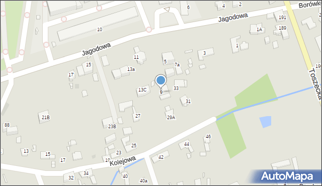 Gliwice, Jagodowa, 9, mapa Gliwic