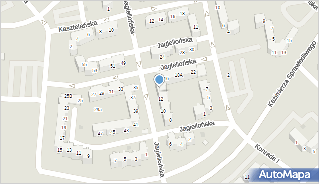 Głogów, Jagiellońska, 14, mapa Głogów
